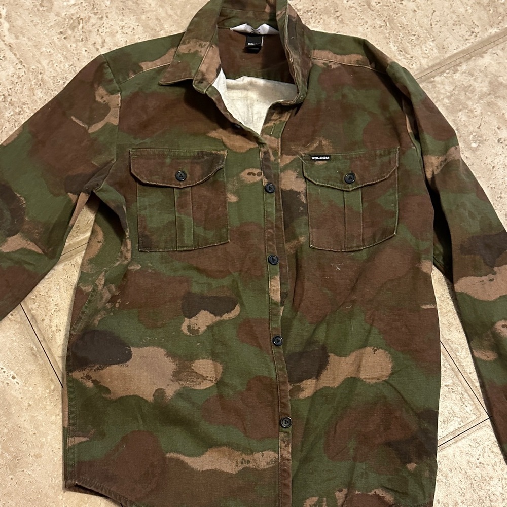 Volcom Kids Camo Jacket - Green and Brown